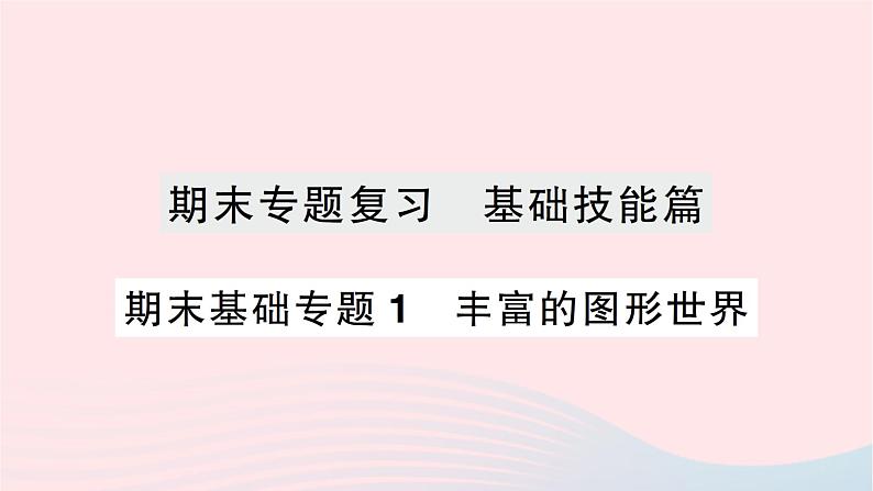 2023七年级数学上册期末基础专题1丰富的图形世界作业课件新版北师大版01