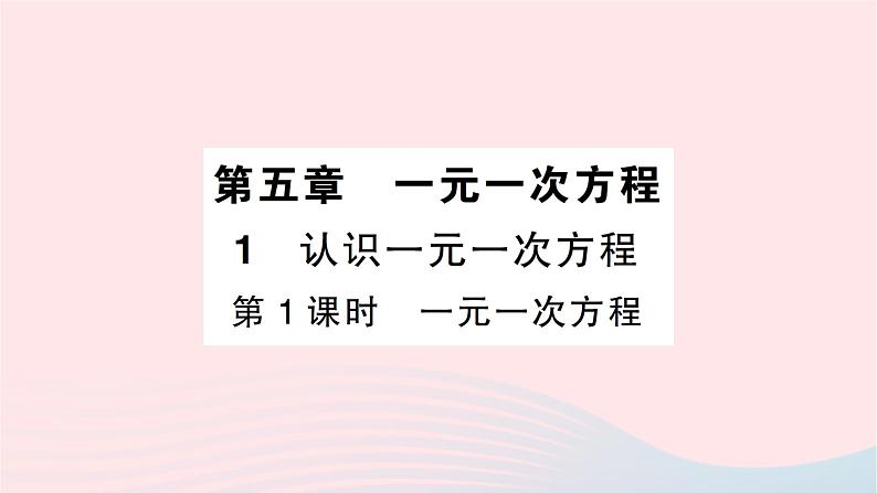 2023七年级数学上册第五章一元一次方程1认识一元一次方程第一课时一元一次方程知识点过关练作业课件新版北师大版第1页