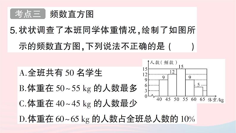 2023七年级数学上册第六章数据的收集与整理回顾与思考作业课件新版北师大版06