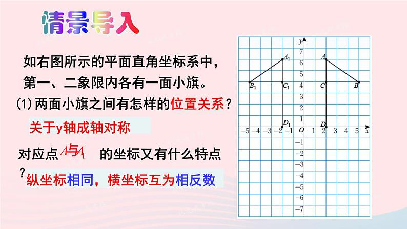 2023八年级数学上册第三章位置与坐标3轴对称与坐标变化上课课件新版北师大版02