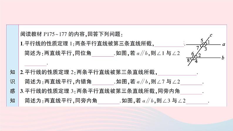 2023八年级数学上册第七章平行线的证明4平行线的性质预习作业课件新版北师大版03