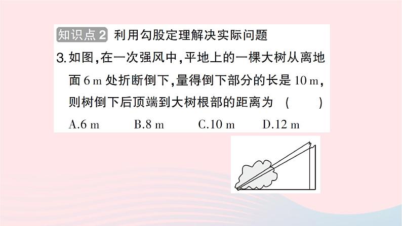 2023八年级数学上册第一章勾股定理1探索勾股定理第二课时验证及应用勾股定理作业课件新版北师大版07