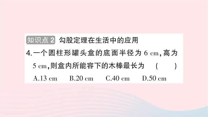 2023八年级数学上册第一章勾股定理3勾股定理的应用作业课件新版北师大版07