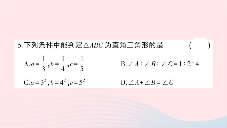 2023八年级数学上册第一章勾股定理综合训练作业课件新版北师大版05