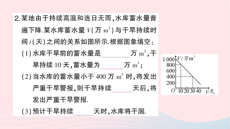 2023八年级数学上册第四章一次函数4一次函数的应用第二课时单个一次函数图象的应用作业课件新版北师大版03