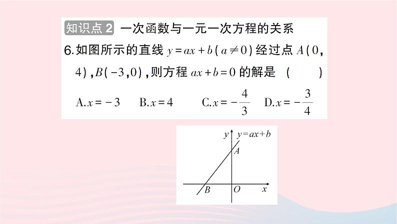 2023八年级数学上册第四章一次函数4一次函数的应用第二课时单个一次函数图象的应用作业课件新版北师大版08