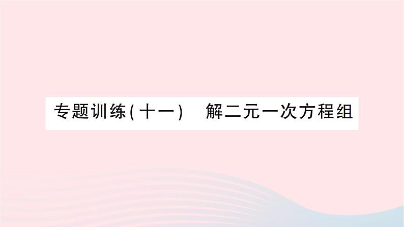 2023八年级数学上册第五章二元一次方程组专题训练十一解二元一次方程组作业课件新版北师大版01