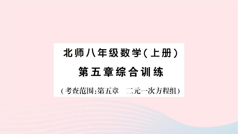 2023八年级数学上册第五章二元一次方程组综合训练作业课件新版北师大版01