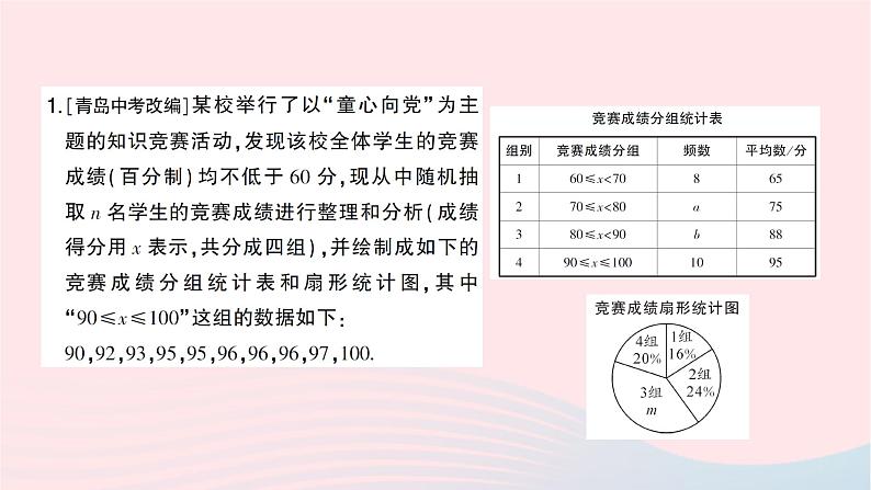 2023八年级数学上册第六章数据的分析专题训练十五根据统计图表分析数据作业课件新版北师大版02