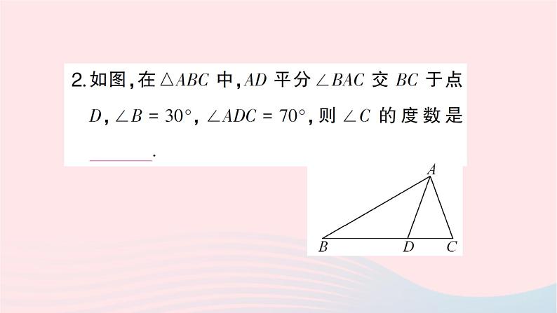 2023八年级数学上册第七章平行线的证明专题训练十七角度的计算作业课件新版北师大版03