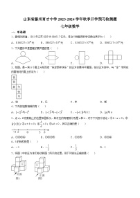 山东省枣庄市滕州市滕州育才中学2023-2024学年七年级上学期开学考试数学试题(无答案)