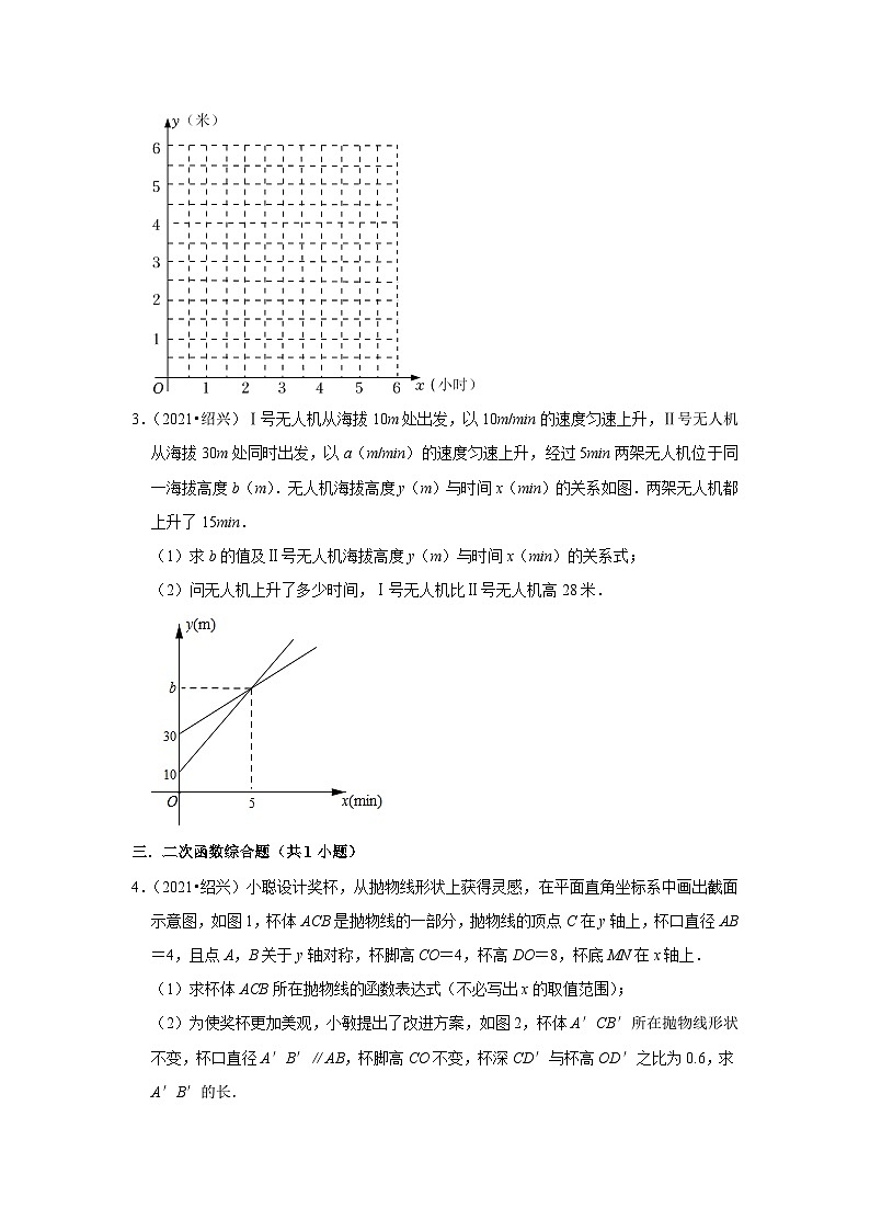 浙江省绍兴市2021-2023三年中考数学真题分类汇编-03解答题（提升题）知识点分类(含答案)第2页