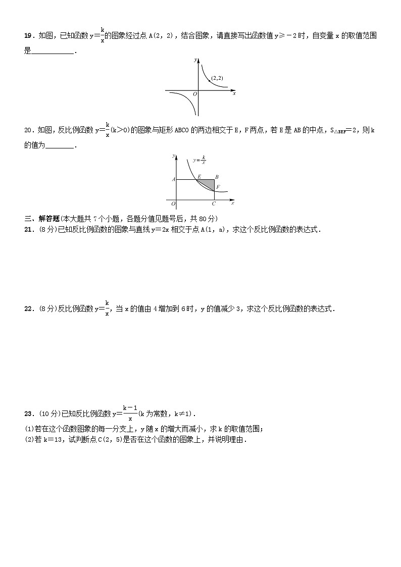 2023九年级数学上册第六章反比例函数单元测试新版北师大版第3页