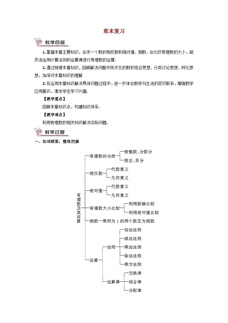 2023七年级数学上册第二章有理数及其运算章末复习教案新版北师大版01