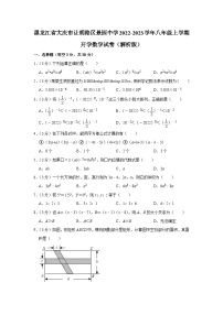 黑龙江省大庆市让胡路区景园中学2022-2023学年八年级上学期开学数学试卷+