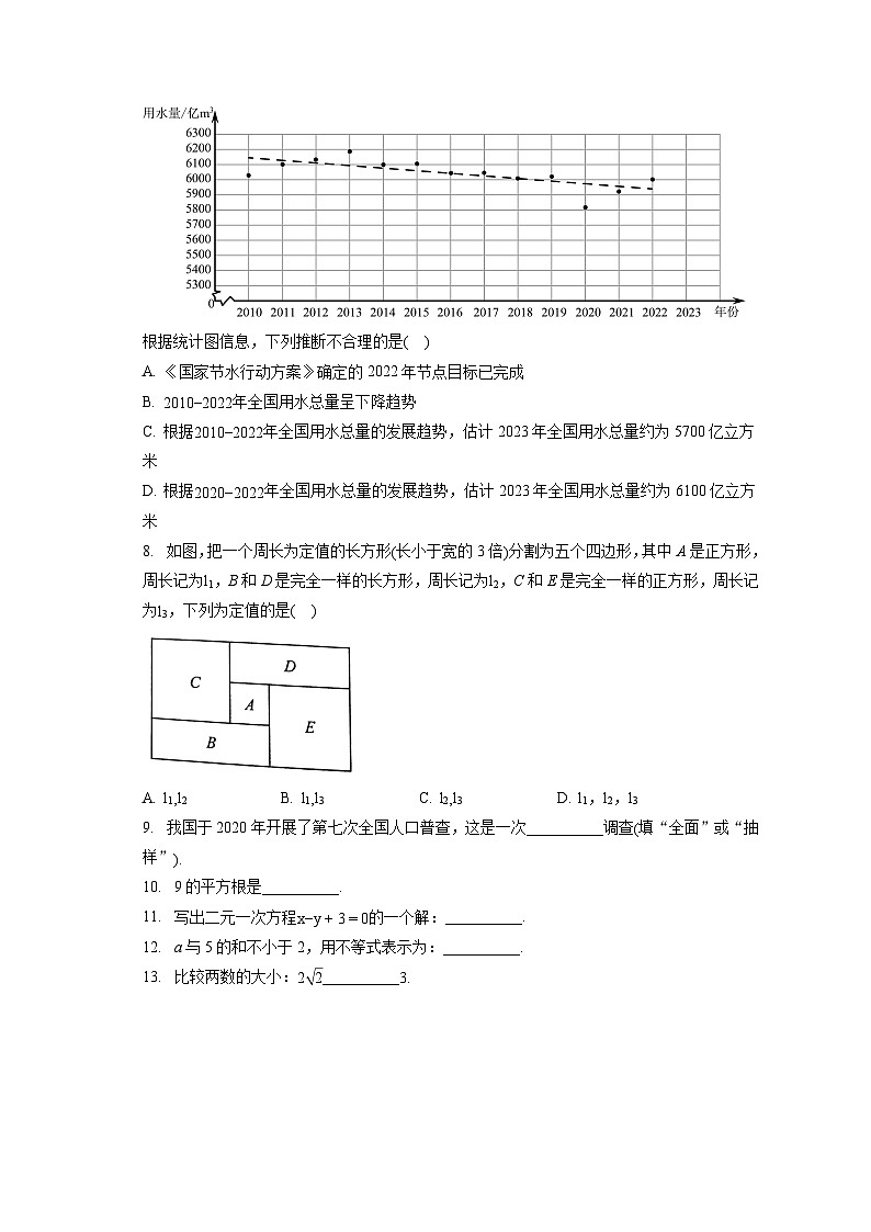 2022-2023学年北京市朝阳区七年级（下）期末考试数学试卷（含答案解析）第2页