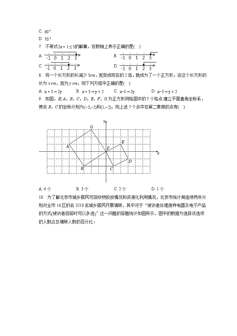 2022-2023学年北京市海淀区七年级（下）期末数学试卷（含答案解析）第2页