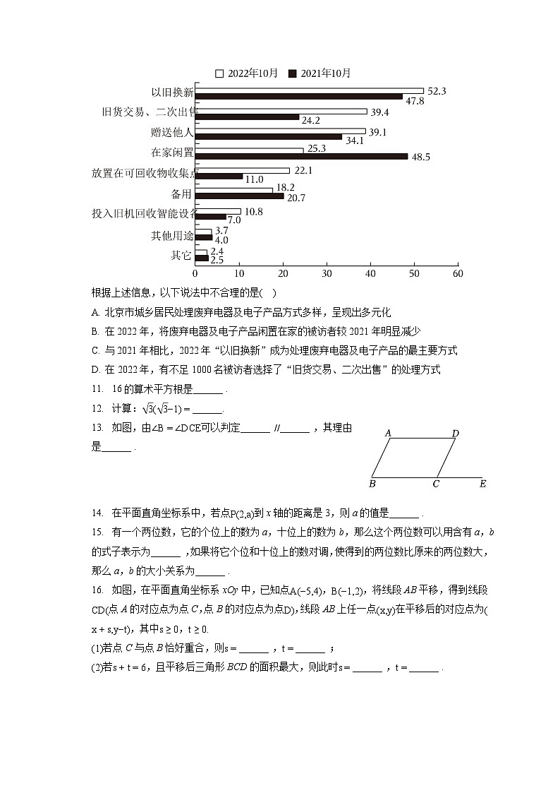 2022-2023学年北京市海淀区七年级（下）期末数学试卷（含答案解析）第3页