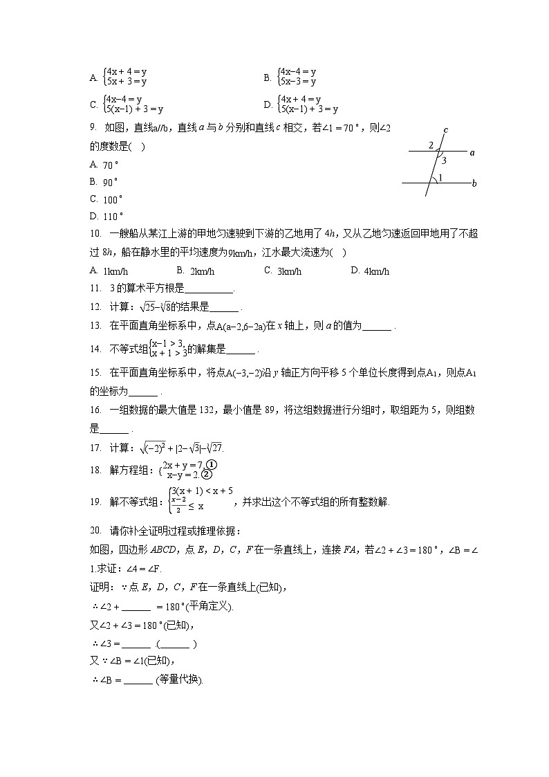 2022-2023学年辽宁省大连市瓦房店市七年级（下）期末数学试卷（含答案解析）第2页