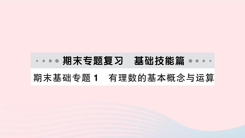 2023七年级数学上册期末基础专题1有理数的基本概念与运算作业课件新版沪科版01