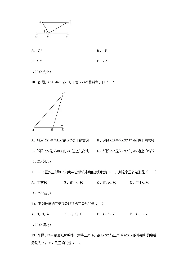 专题21三角形与多边形三年（2021-2023）中考数学真题分项汇编第3页