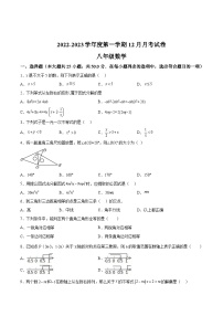 张家口市第一中学2022-2023学年八年级上学期12月月考数学试卷(含解析)