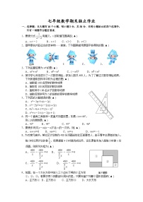 浙江省杭州市4区联考2022-2023学年七年级下学期期末独立作业数学试卷(含答案)