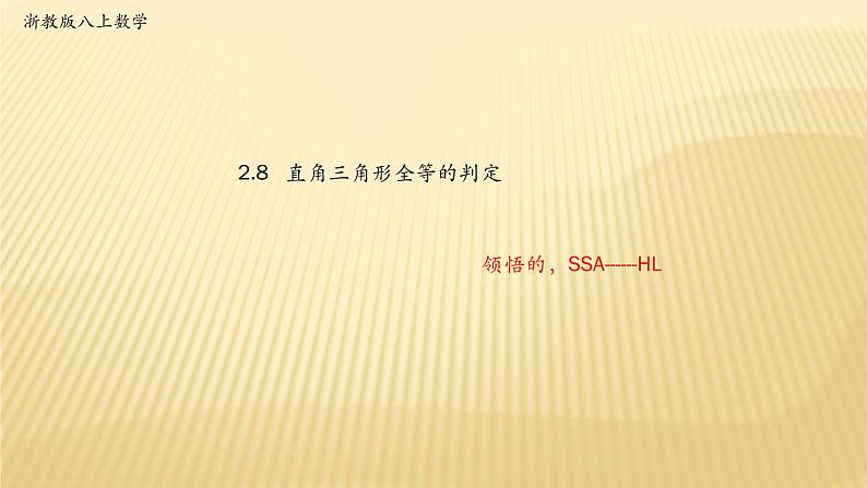 2.8 直角三角形全等的判定 浙教版数学八年级上册课件 (2)01