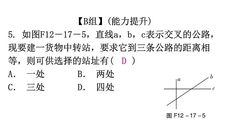 人教版八年级数学上册第十二章全等三角形第17课时角的平分线的性质(二)分层作业课件第6页