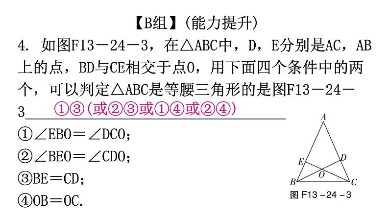 人教版八年级数学上册第十三章轴对称第24课时等腰三角形(二)分层作业课件第5页