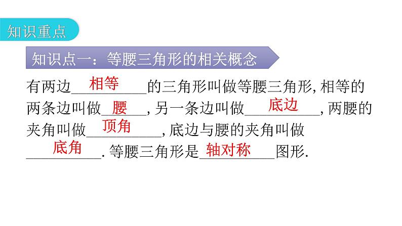 人教版八年级数学上册第十三章轴对称第23课时等腰三角形(一)教学课件03