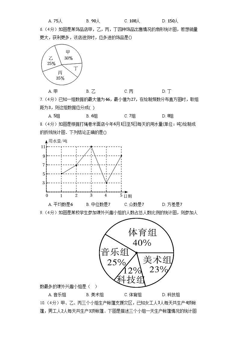 北师大版数学七年级上册《第6章 数据的收集与整理》单元检测第2页