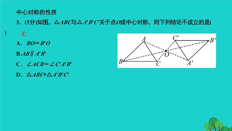 23.2.1 中心对称 人教版九年级数学上册作业课件第4页