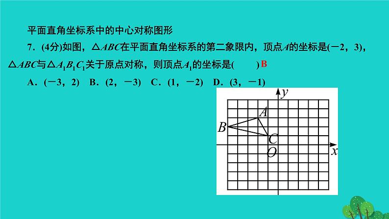 23.2.3 关于原点对称的点的坐标 人教版九年级数学上册作业课件07