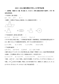 福建省福州市屏东中学2023-2024学年九年级上学期开学考数学试题(无答案)