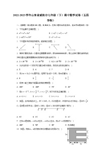 2022-2023学年山东省威海市七年级（下）期中数学试卷（五四学制）（含解析）