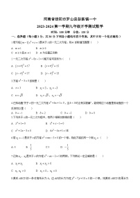 河南省信阳市罗山县彭新镇一中2023-2024学年九年级上学期9月月考数学试题