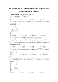 浙江省金华市东阳市江北初级中学等十校2023-2024学年九年级上学期开学数学试卷