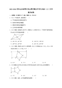 +山东省枣庄市山亭区翼云中学2023-2024学年九年级上学期开学数学试卷