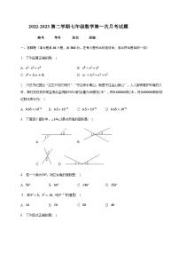 菏泽市牡丹区菏泽外国语学校2022-2023学年七年级下学期第一次月考数学试题