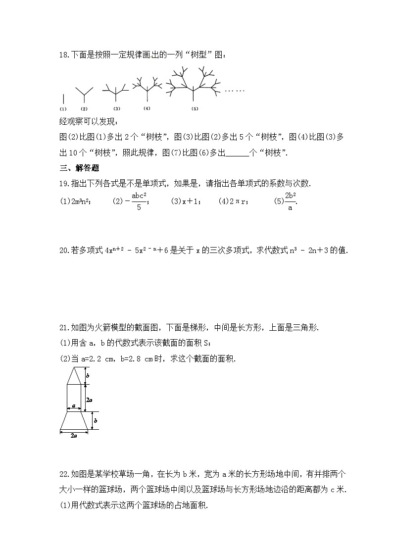 2023年人教版数学七年级上册《2.1 整式》同步精炼（含答案） 试卷03