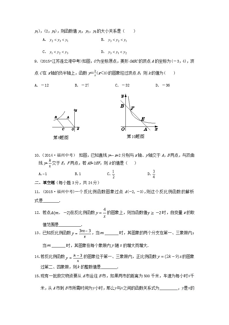 2023九年级数学上册第1章反比例函数检测题新版湘教版02