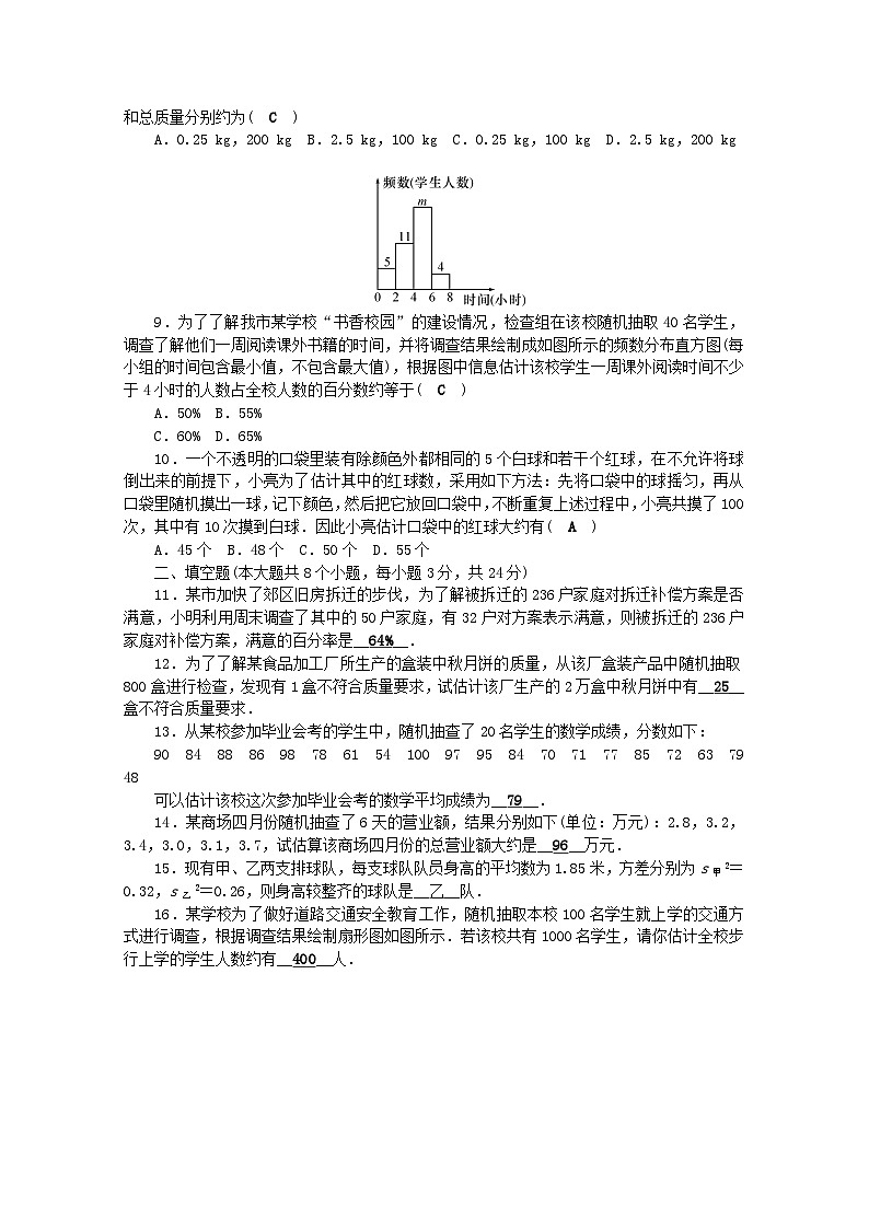 2023九年级数学上册第5章用样本推断总体检测题新版湘教版第2页