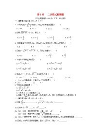 初中数学湘教版八年级上册5.1 二次根式达标测试