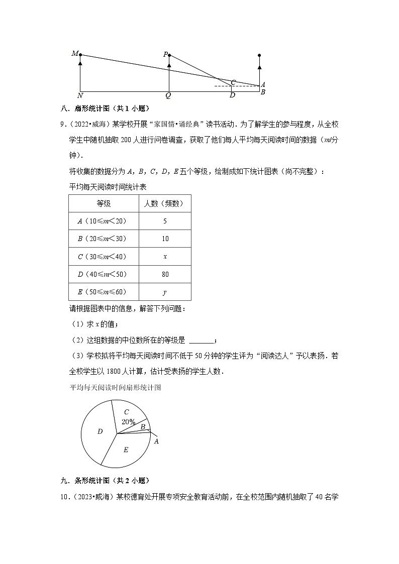 山东省威海市2021-2023三年中考数学真题分类汇编-03解答题（基础题）知识点分类(含答案)03