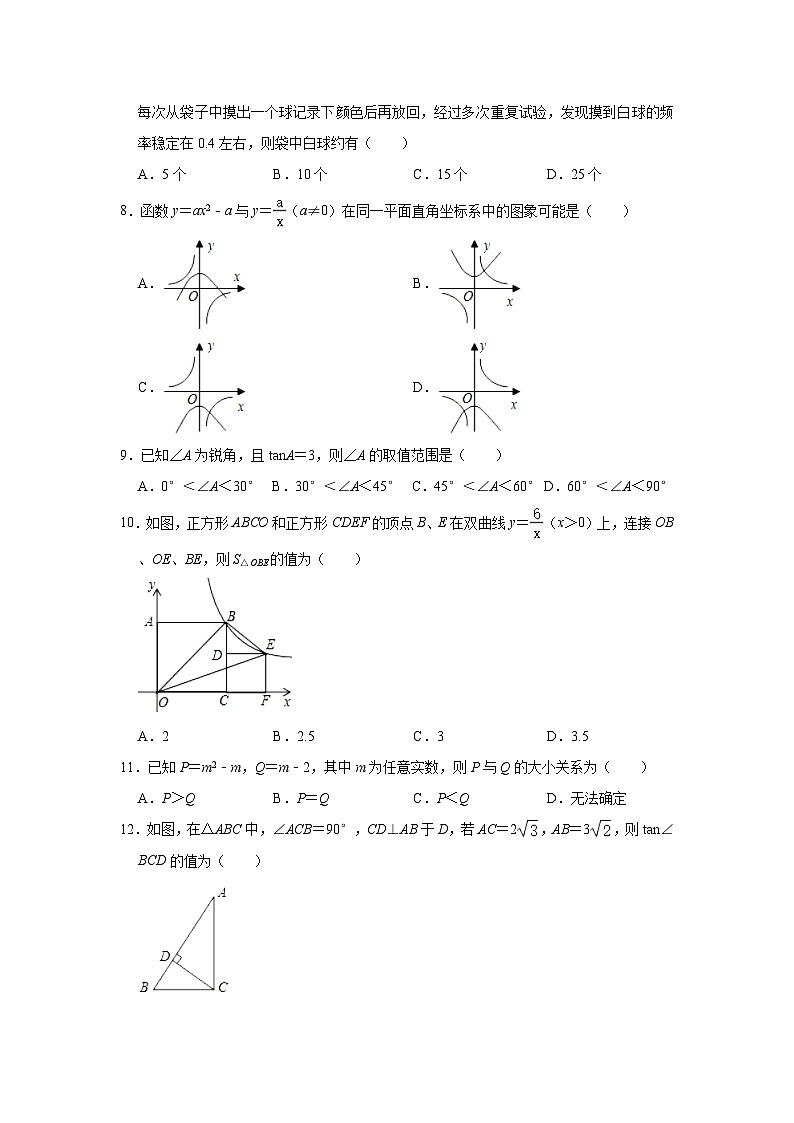 2022-2023学年河北省保定一中贯通创新实验班九年级（上）月考数学试卷（11月份）(含解析)02