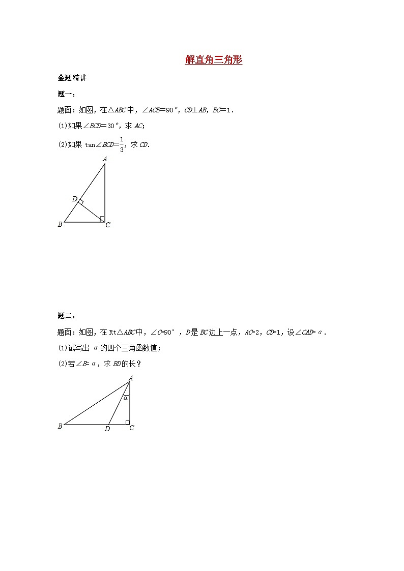 2023九年级数学上册第24章解直角三角形课后练习一含解析新版华东师大版第1页
