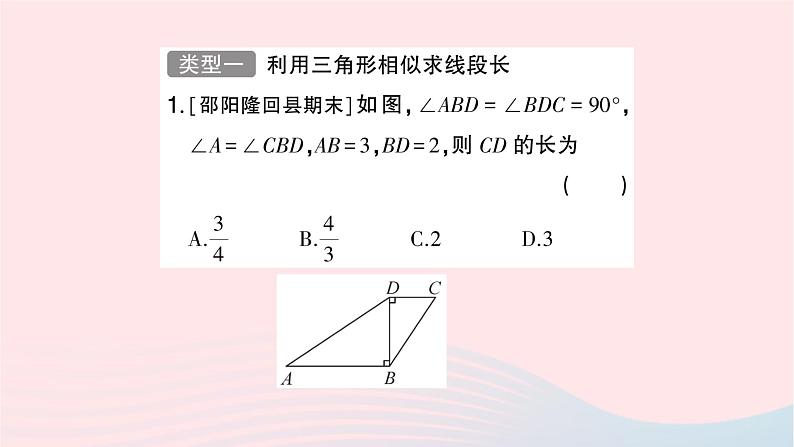 2023九年级数学上册第3章图形的相似题型强化专题相似三角形的性质与判定作业课件新版湘教版第2页