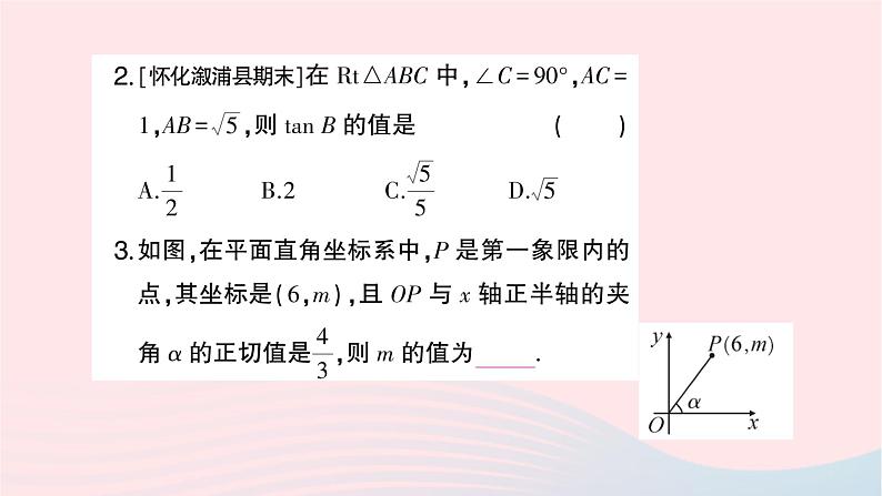 2023九年级数学上册第4章锐角三角函数4.2正切作业课件新版湘教版03