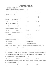 浙江省杭州市2023年七年级上学期数学月考试题(附答案）